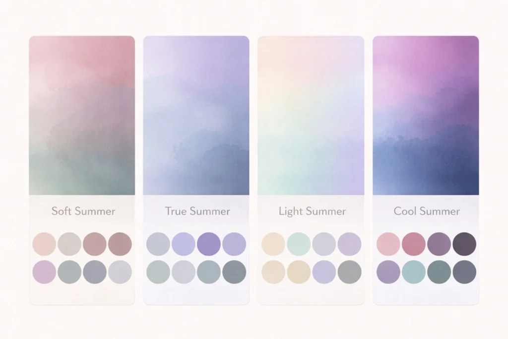 Find your Summer subtype Soft True Light Cool guide
