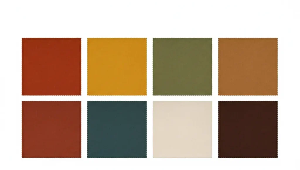 autumn color palette chart with warm seasonal colors