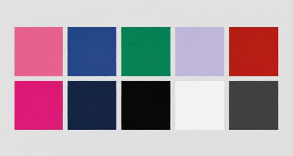Bright winter color palette with cool bold and clear shades