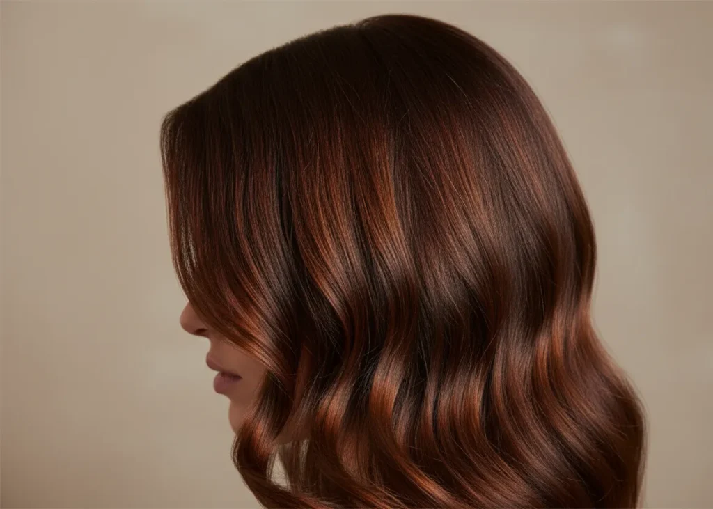 deep autumn brunette hair color warm rich brown