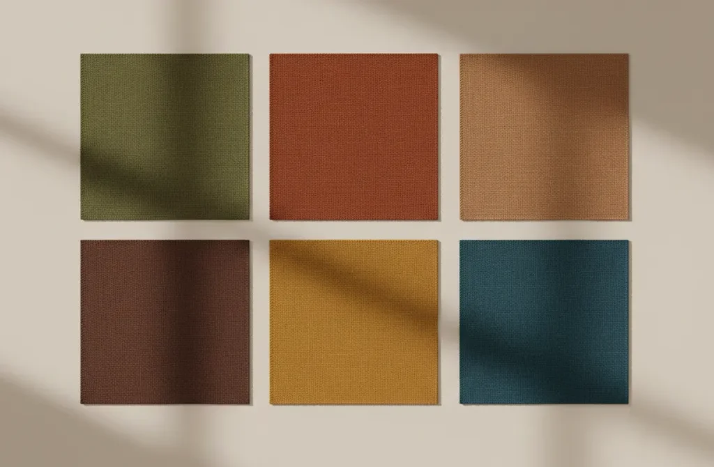 Deep autumn color palette with warm deep tones