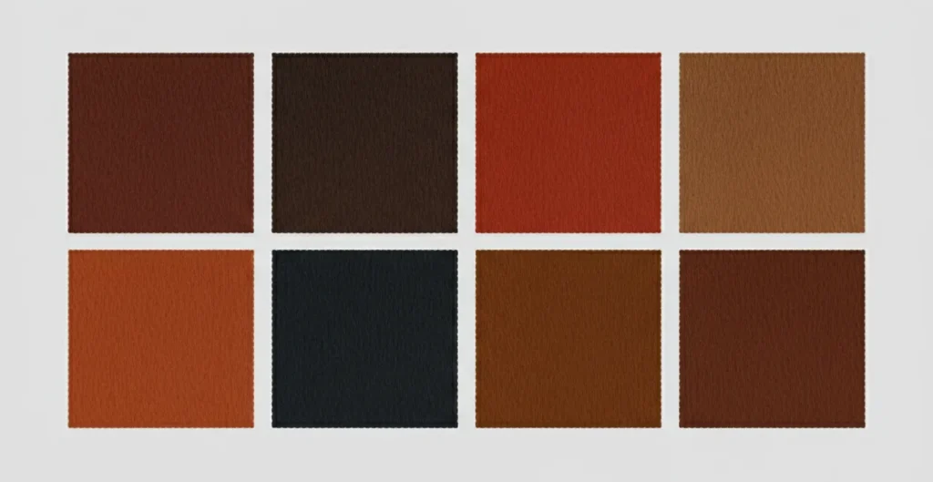 deep autumn hair color palette chart with warm dark shades