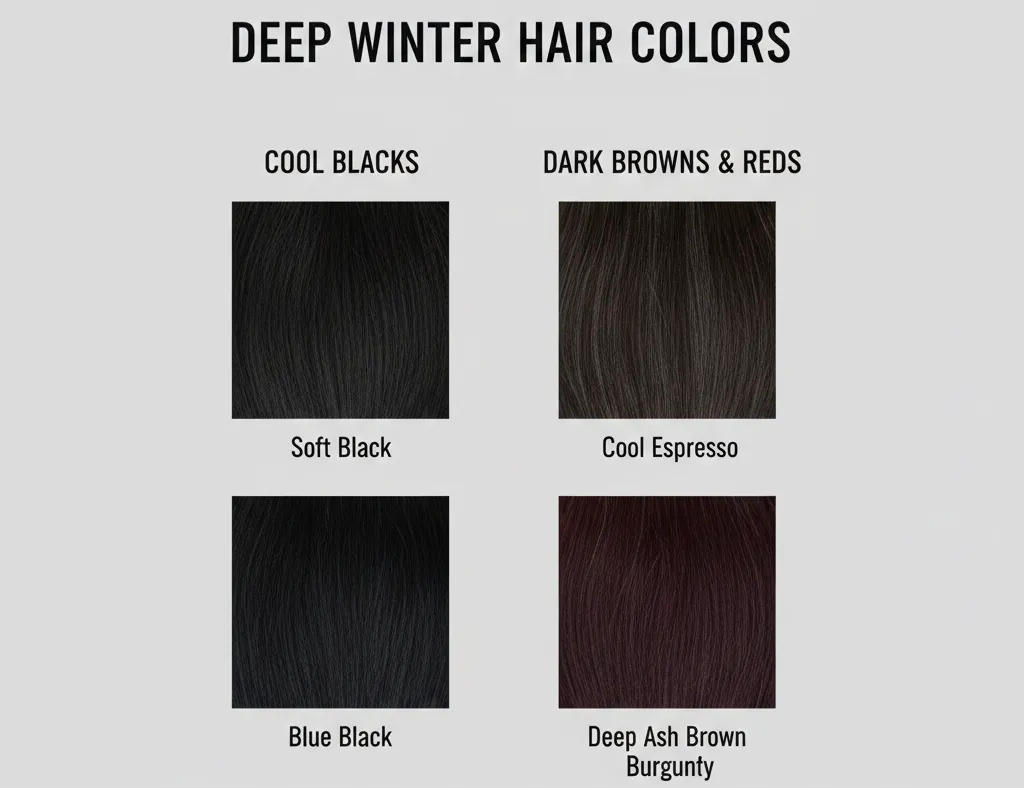 deep winter hair color chart best shades