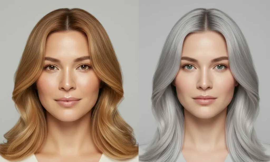 how to fix brassy hair for cool skin tone before after