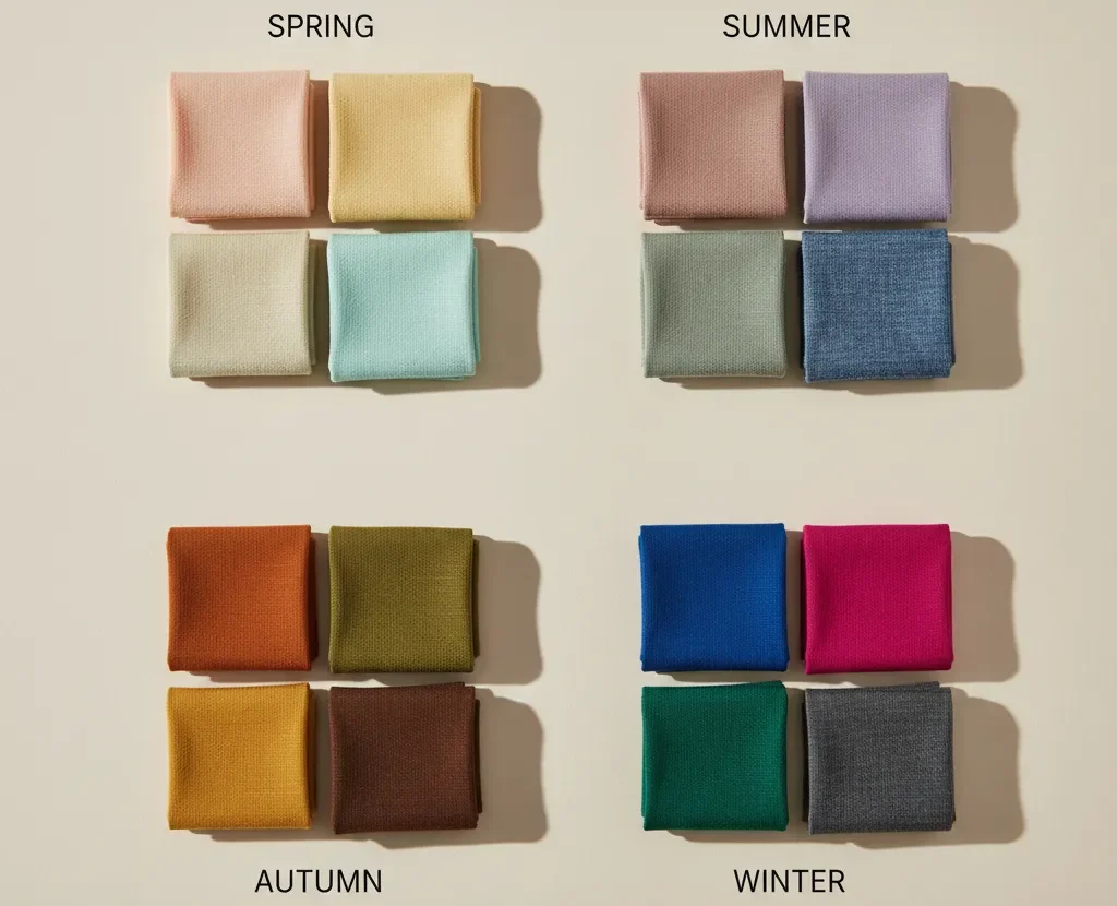 four seasonal color palettes comparison
