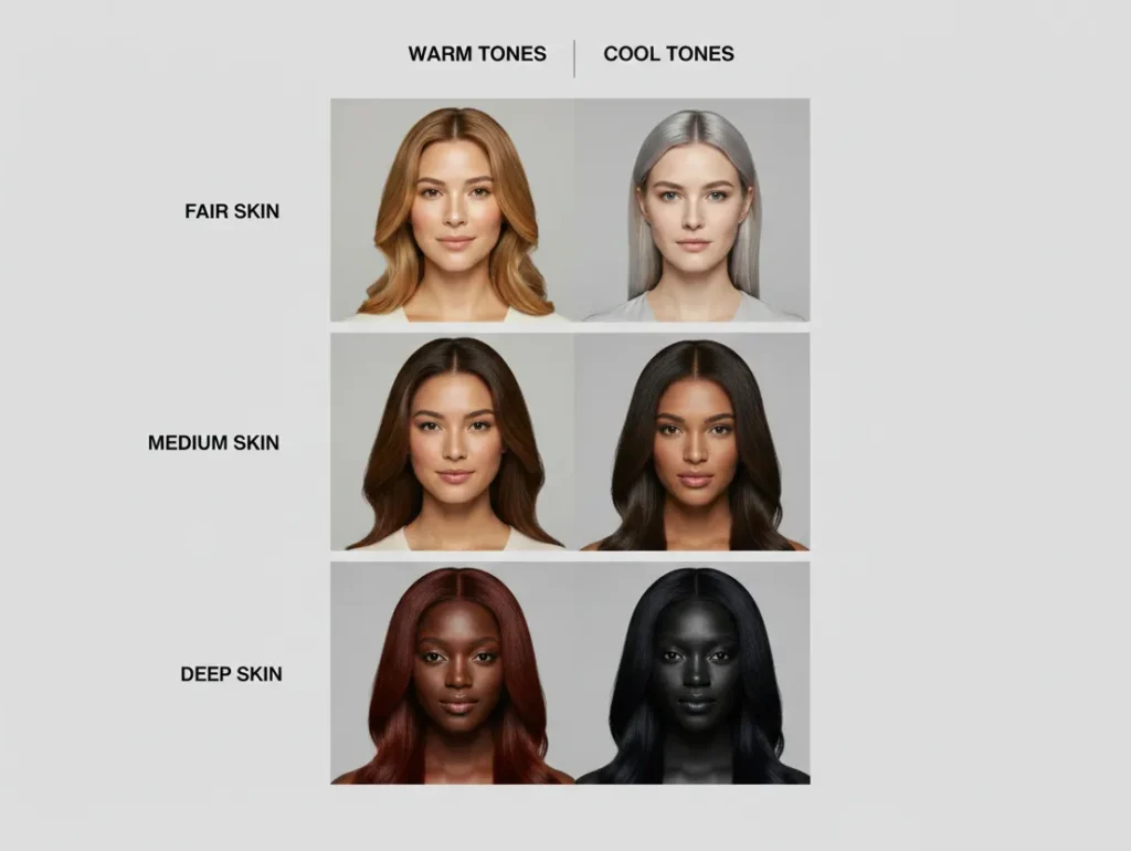Best hair colors for fair medium and deep skin tones
