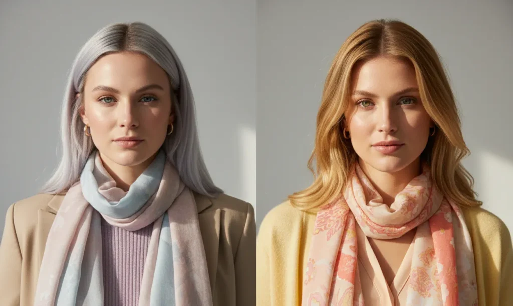 light summer vs light spring color comparison outfits
