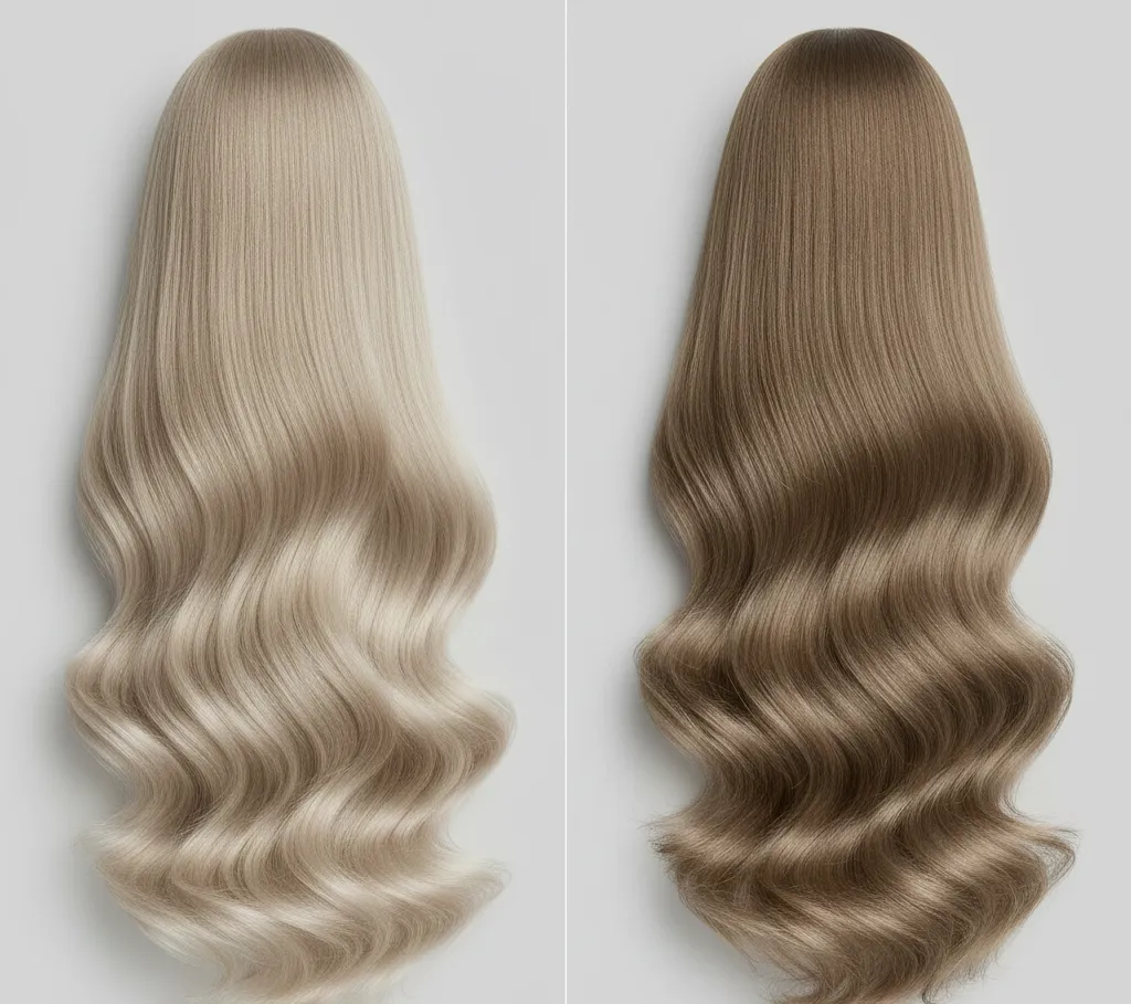 Light beige blonde vs dark beige blonde hair