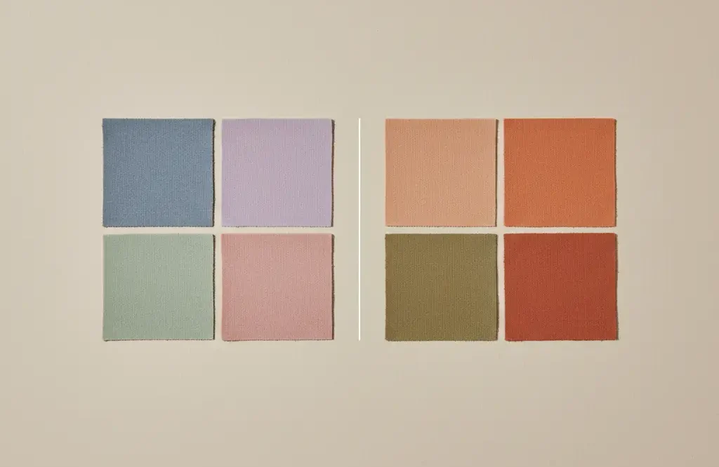 soft summer vs soft autumn color palette comparison