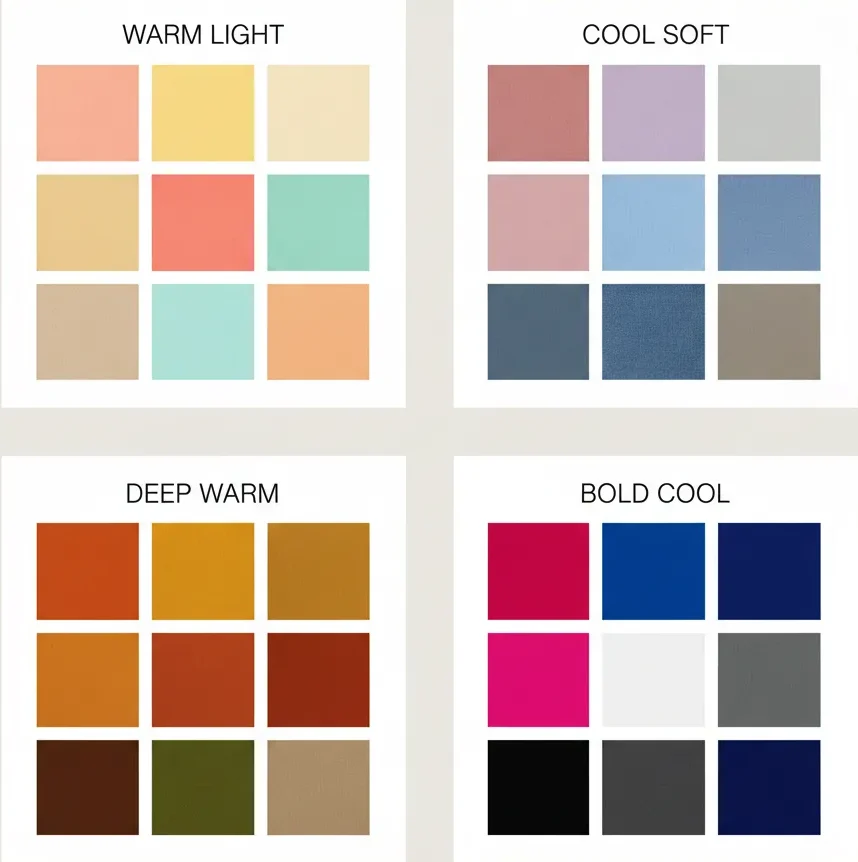 spring summer autumn winter color palette differences