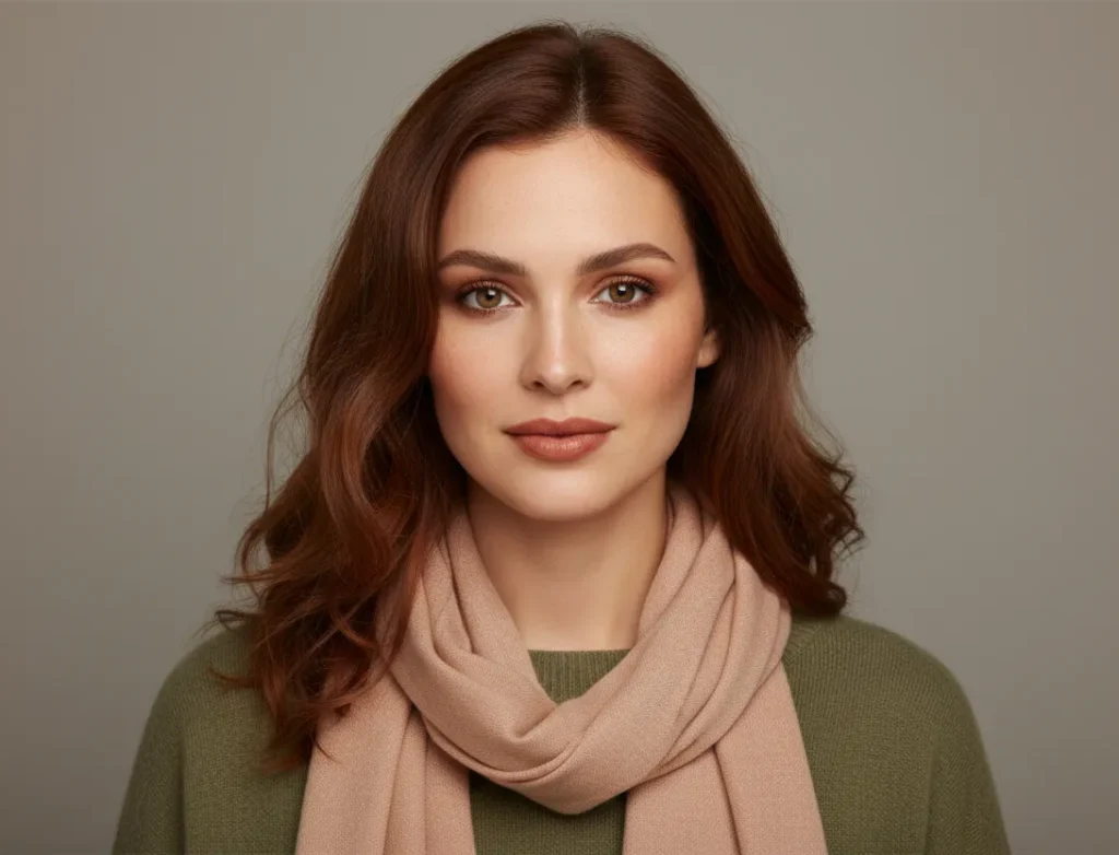 soft autumn muted auburn hair color