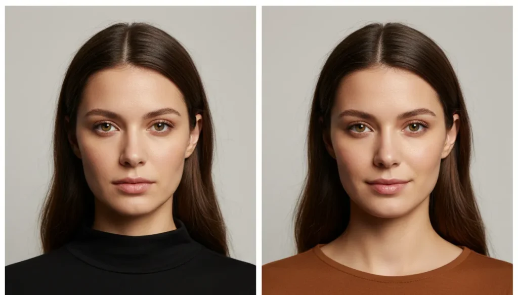 soft autumn black vs brown clothing comparison