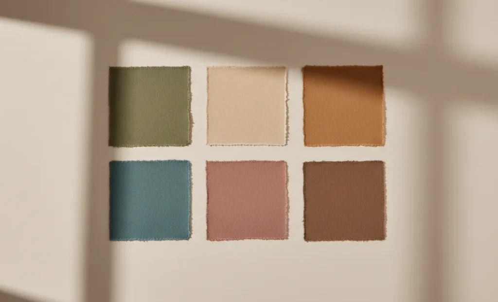 soft autumn color palette with warm muted shades