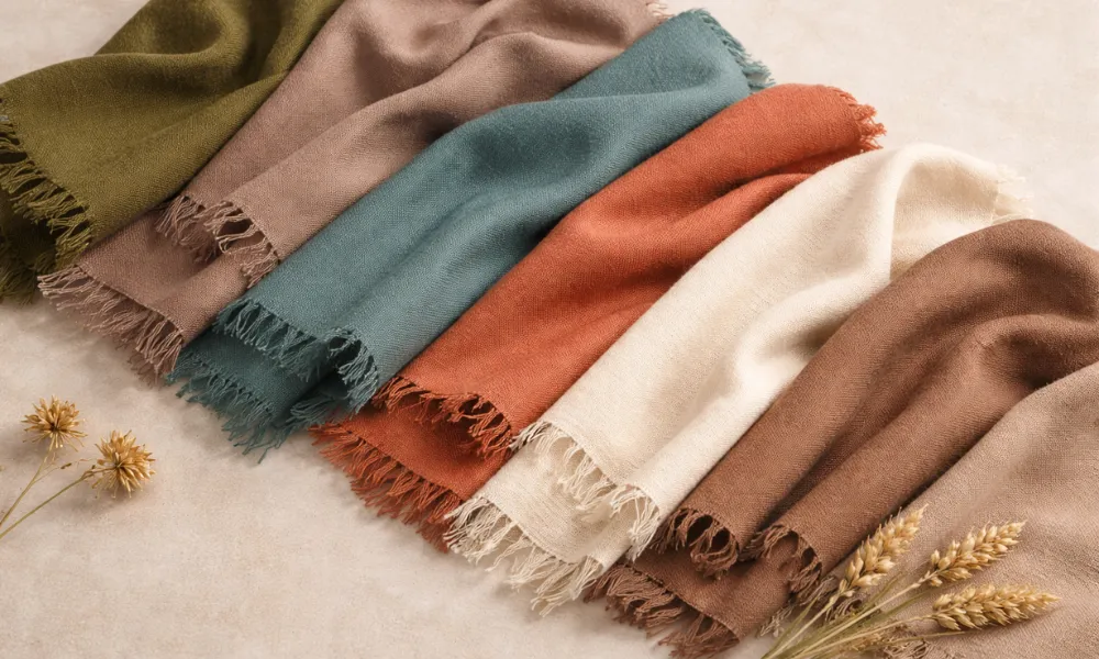 soft autumn color palette swatches and fabrics