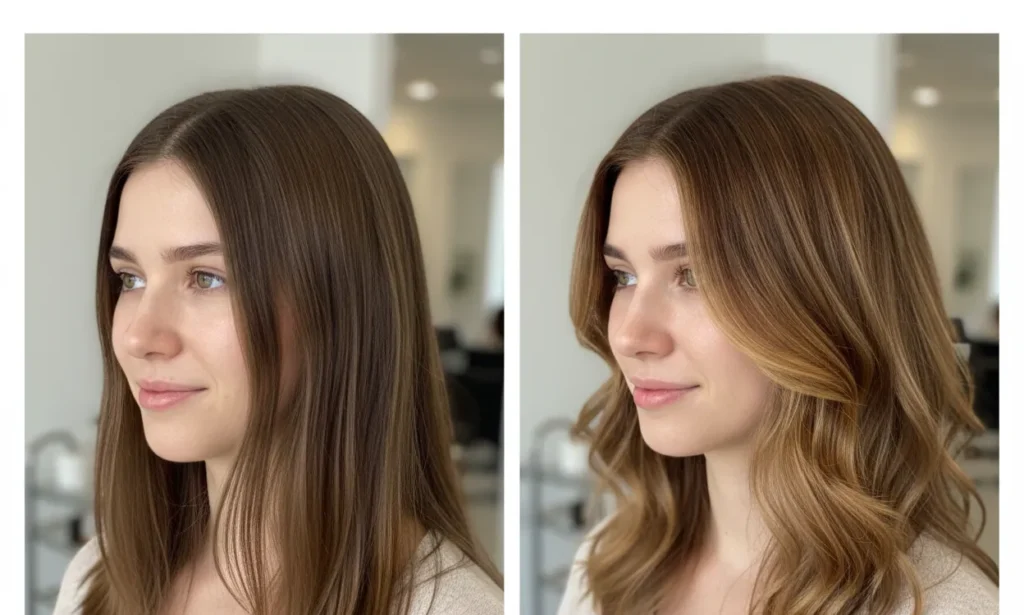 soft autumn hair color before and after