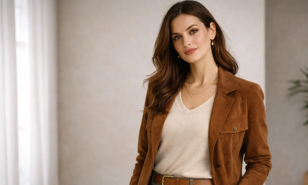 soft autumn outfit combination with warm muted colors