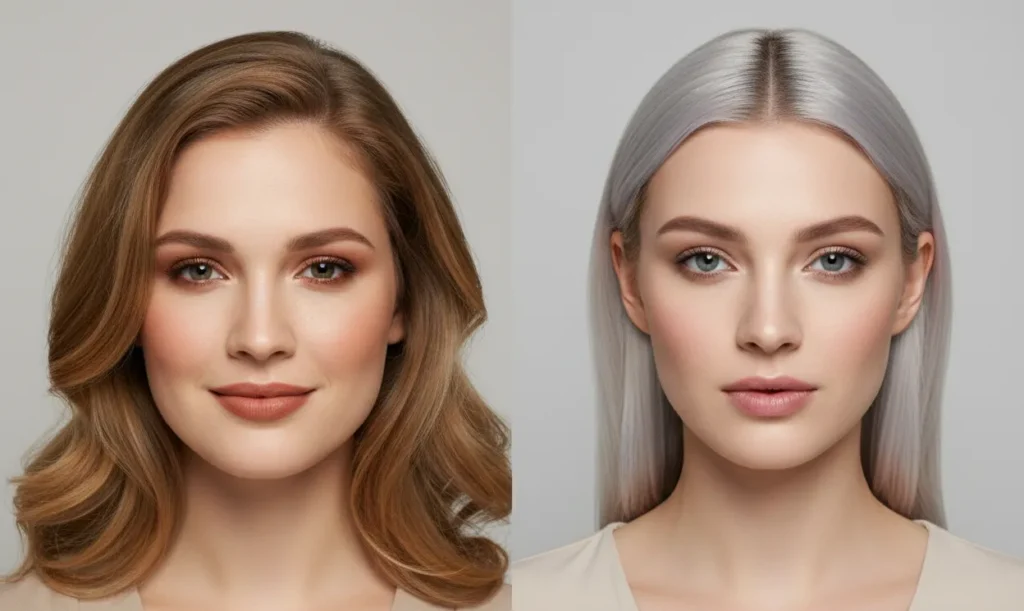 soft autumn vs cool hair color comparison