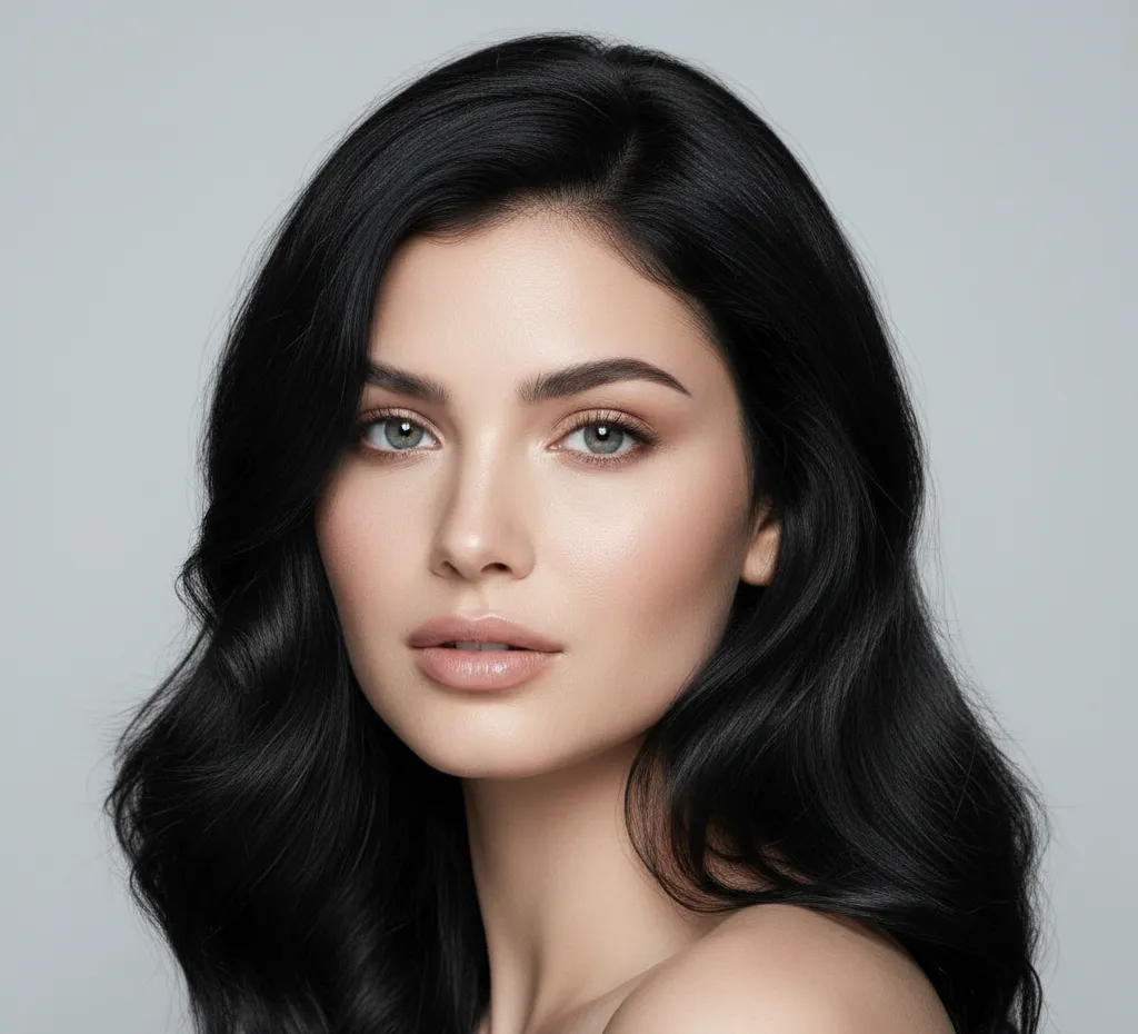 soft black hair color for true summer cool dark shade