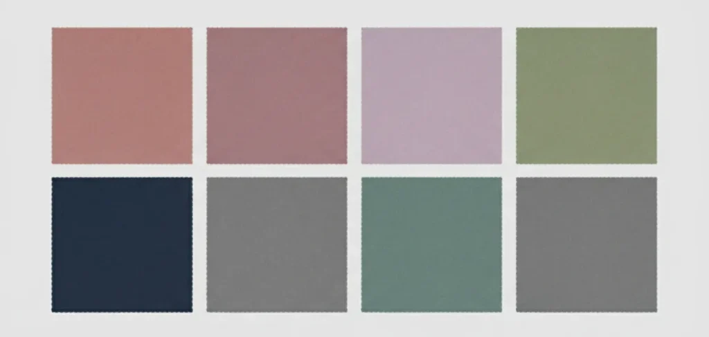 soft summer color palette swatch chart