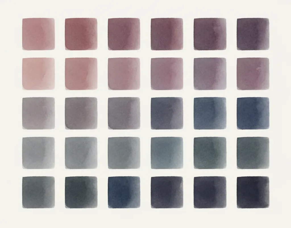 Soft summer color palette with muted cool tones
