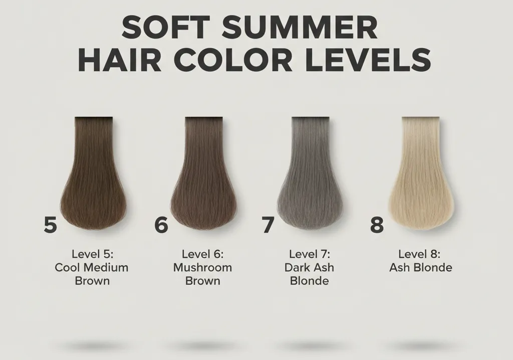 soft summer hair color levels chart