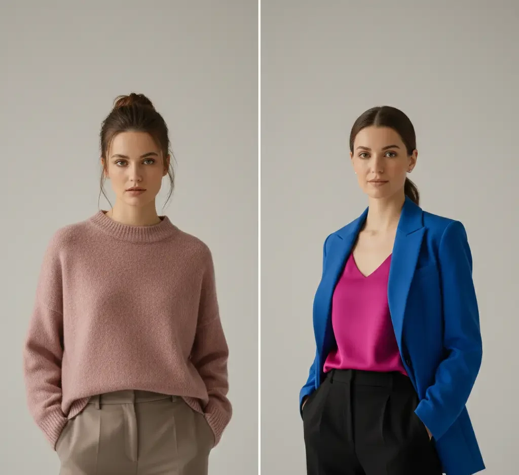 soft vs bright colors color season test