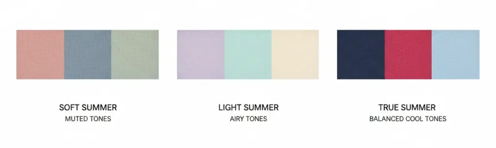 soft summer light summer true summer color comparison