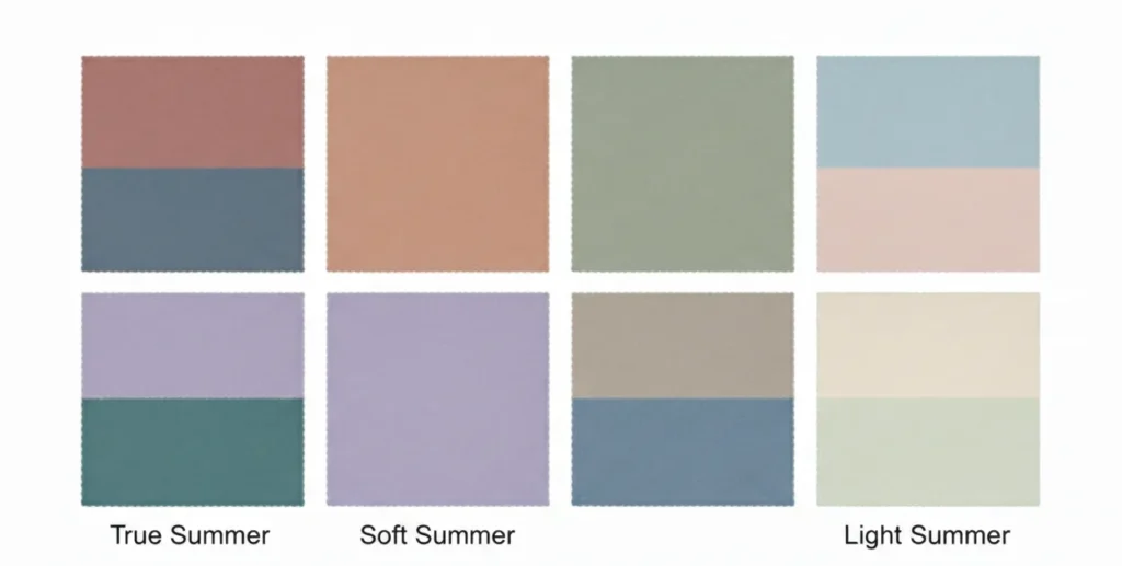 true summer vs soft summer vs light summer palette