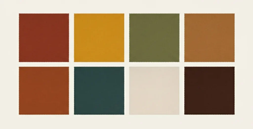 warm autumn color palette chart