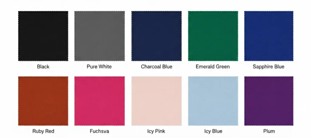 winter color palette swatches chart
