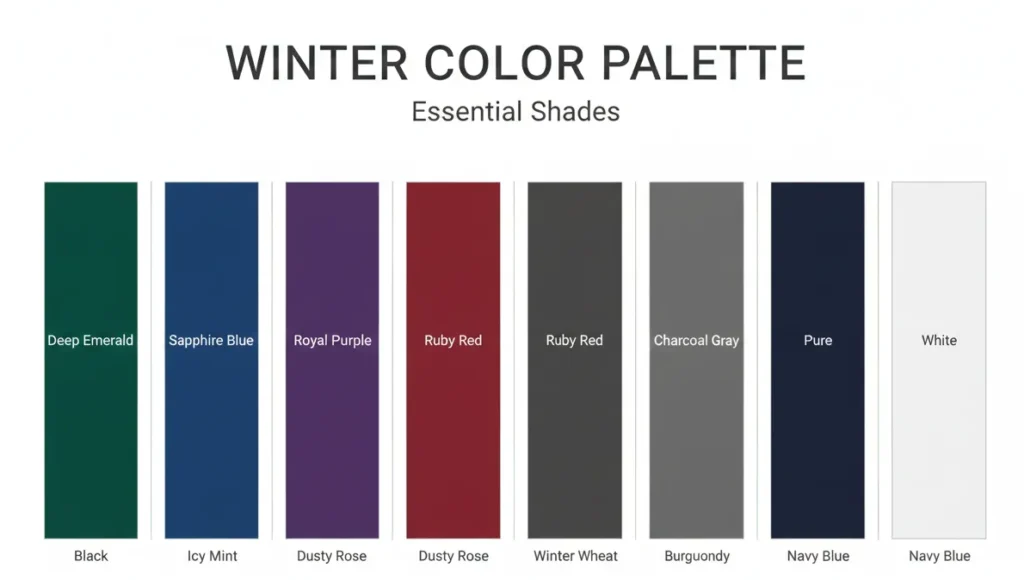 printable winter color palette chart
