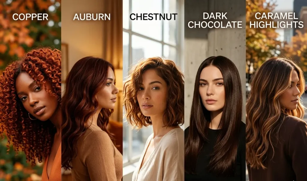 best autumn hair color ideas copper auburn chestnut