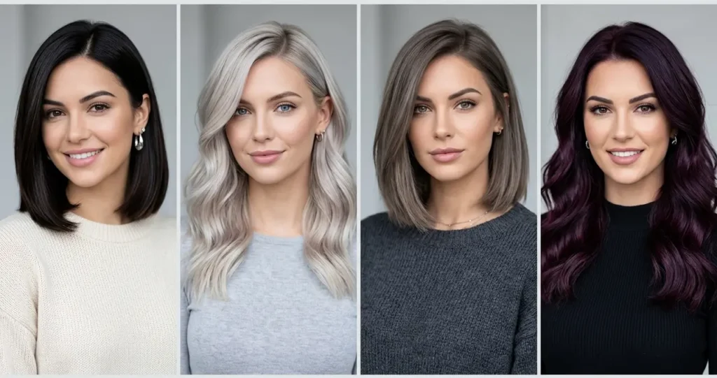 Best winter hair colors including espresso brunette icy blonde and black cherry
