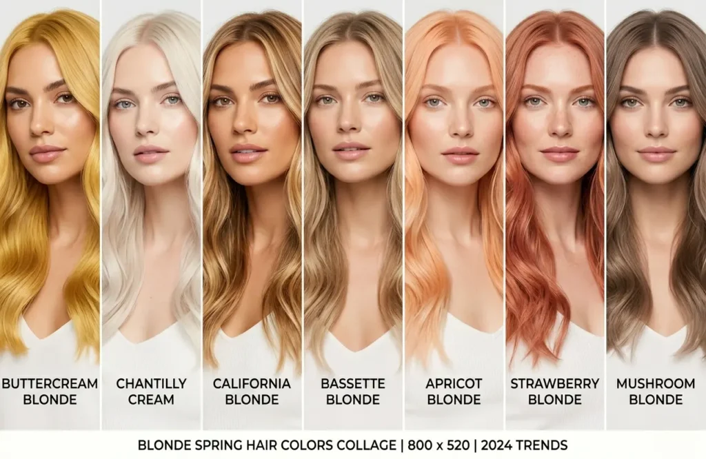 blonde spring hair colors ideas including buttercream blonde and strawberry blonde