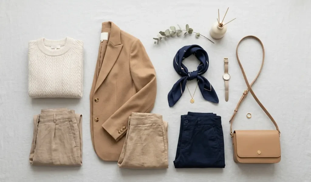 bright spring neutral colors beige cream camel navy