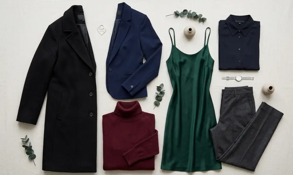deep winter capsule wardrobe clothing colors