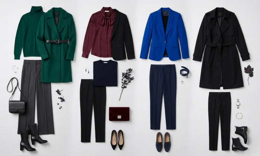 deep winter outfit color combinations with jewel tones