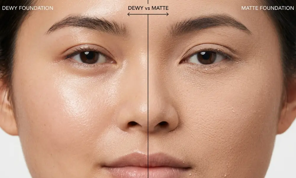 dewy vs matte foundation winter