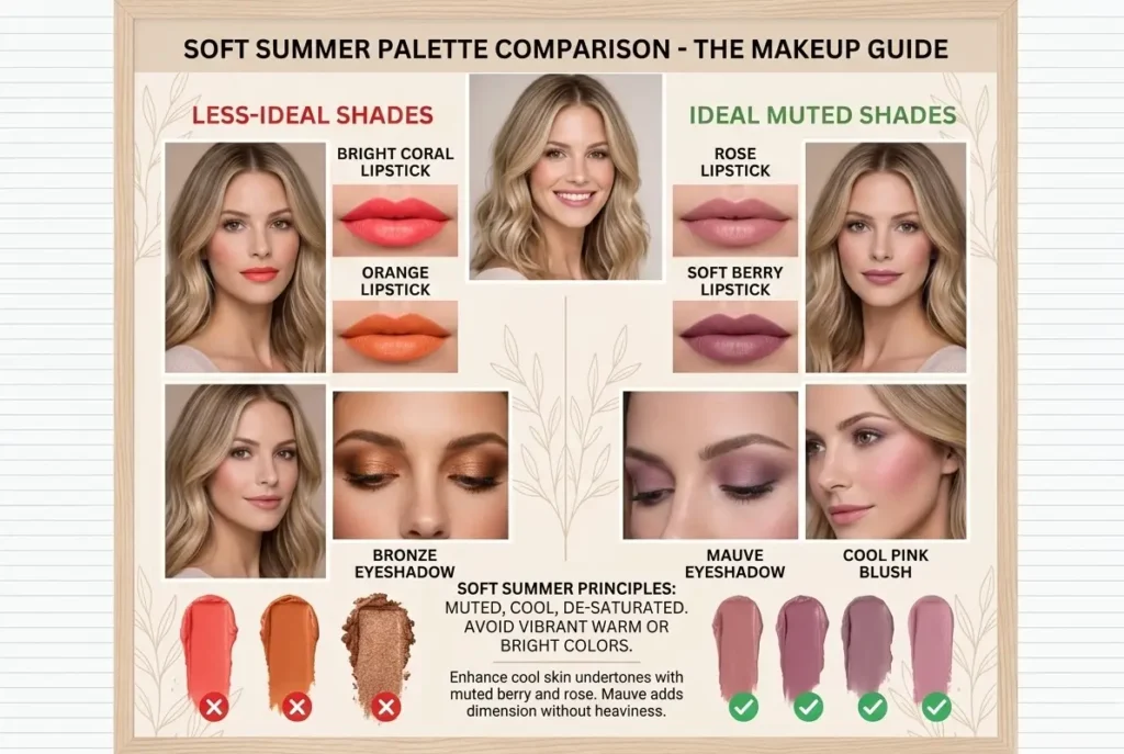 makeup colors soft summer should avoid
