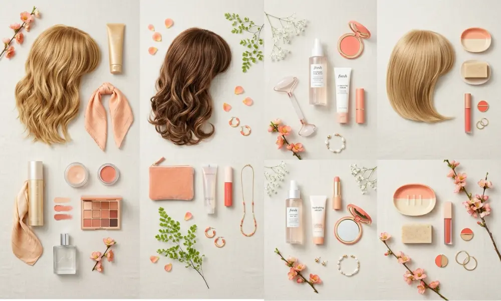 spring makeup and hair warm tones glowing skin