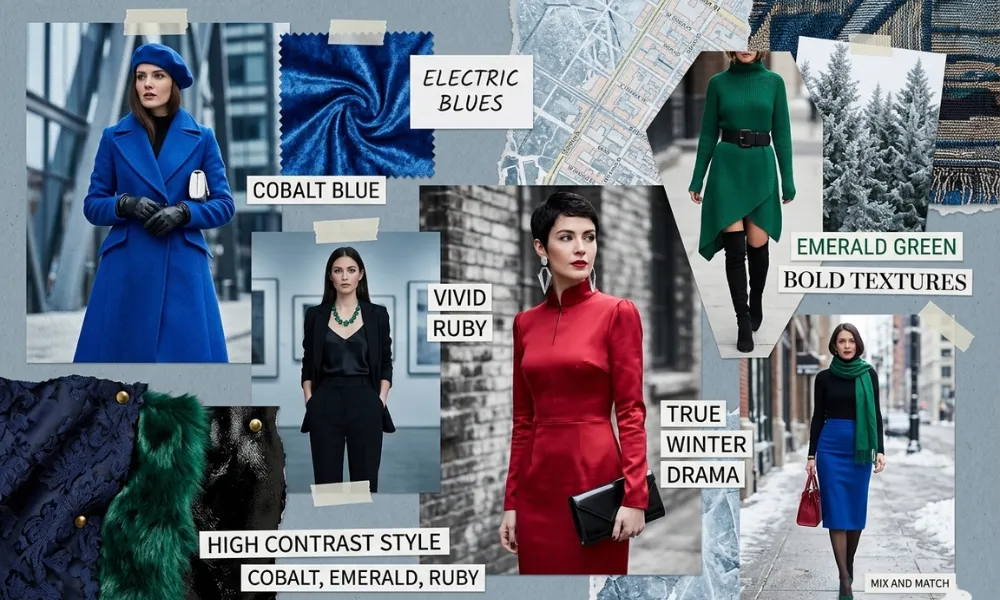 True winter celebrity style examples wearing jewel tone outfits