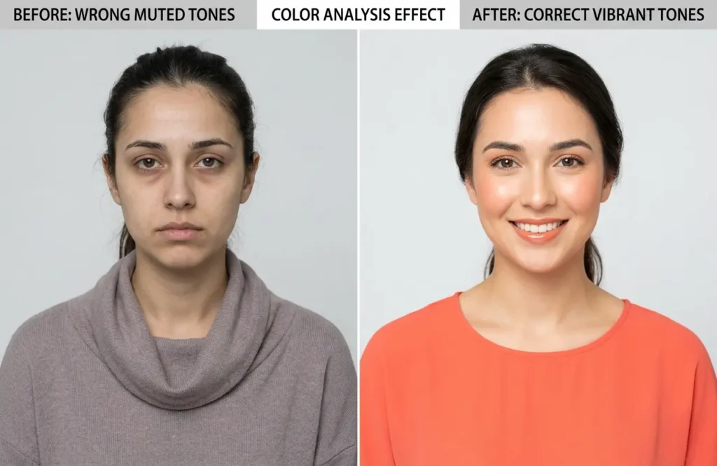 how colors affect face winter season comparison
