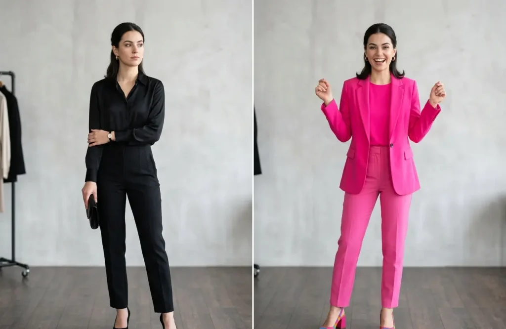 deep winter vs bright winter black vs bright pink test