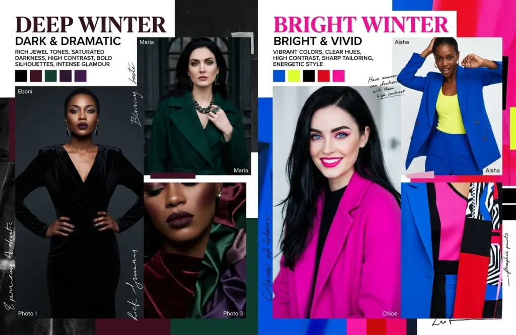 deep winter vs bright winter celebrity examples