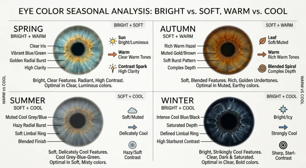 eye color seasonal analysis chart spring summer autumn winter