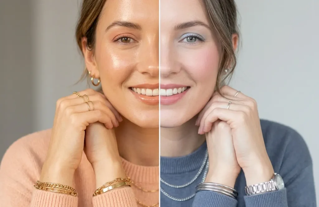 gold vs silver jewelry test for warm or cool undertone