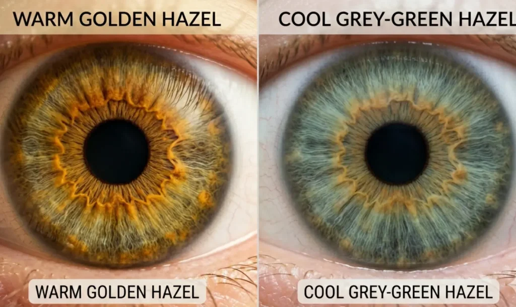 hazel eyes warm vs cool seasonal color analysis