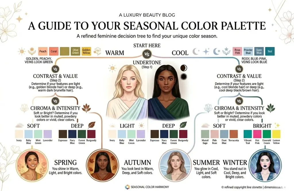 How to narrow down your color season chart