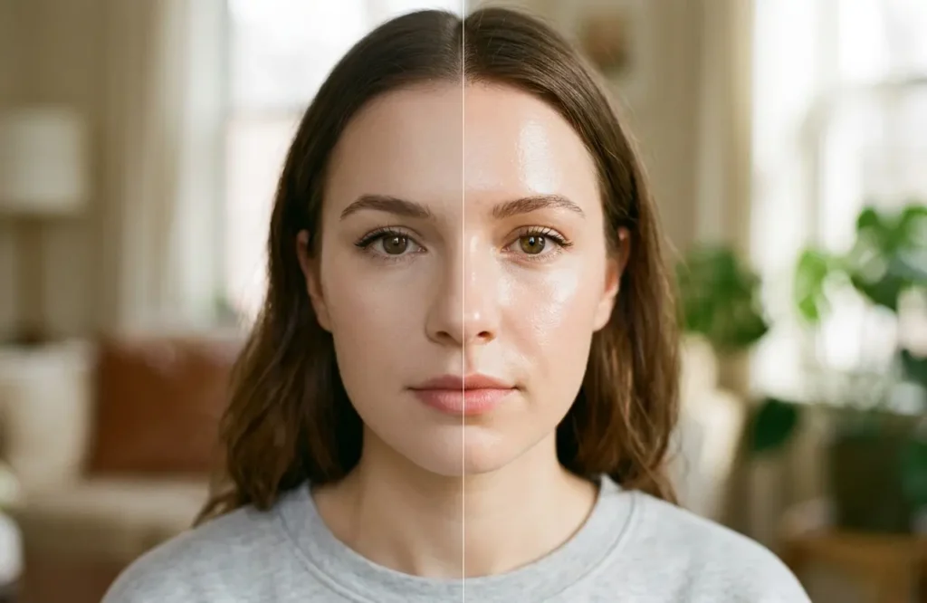 Skin effect comparison between Soft Autumn and Light Spring colors