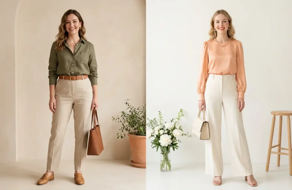 Outfit comparison between Soft Autumn and Light Spring styles
